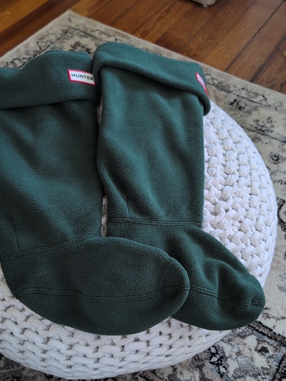 Hunter Forest Green Fleece Boot Liners, Size L